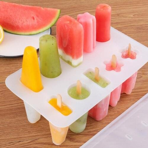 10 Cavities Ice Cream Mold Silicone Popsicle Mold Party Favors for DIY Ice Cream Popsicle