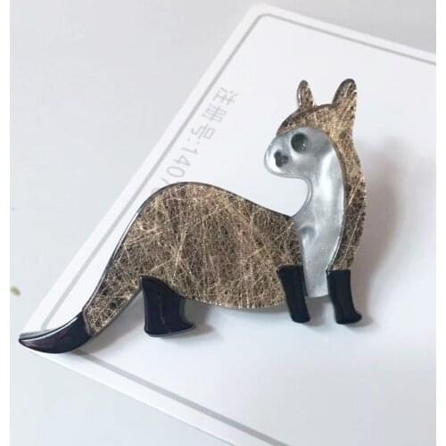 Gradient Animal Acrylic Squirrel Brooches Pin Resin Acrylic Brooches Pins Kids Accessory