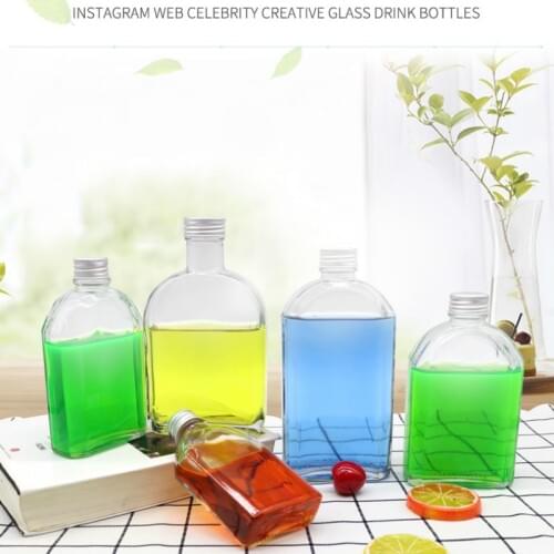 Ins Hot Creative Glass Beverage Bottle Wine Galss Coffee Cold Drink Glass Juice Bottle for Water Juice Milk 100/200/250/350ML