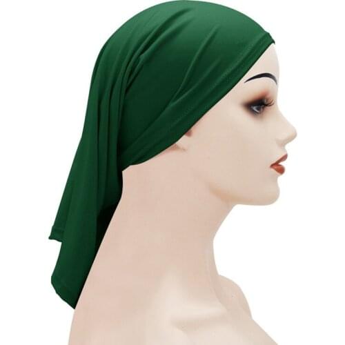 Islamic Muslim Women Head Scarf Underscarf Hijab Cover Headwrap Muslim Solid Color Hijabs Arab Headscarf Elastic Hijab Brand New