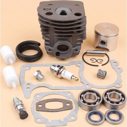46MM NIKASIL Cylinder Piston Crank Bearing Gasket Kit For HUSQVARNA 51 55 55 Rancher Chainsaw Parts with Decompression Valve