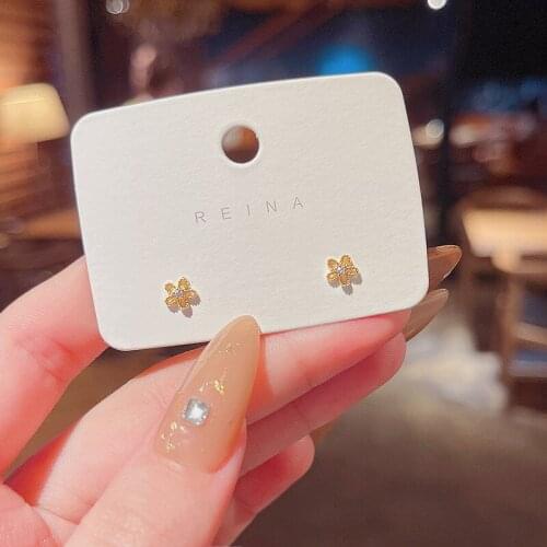 Korean New Delicate Mini Five-pointed Star Flower Earrings for Women Simplicity Fashion Zircon Jewelry Elegant Girls Ear Studs