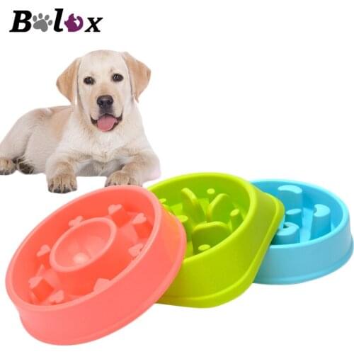 Pet Dog Feeding Food Bowls Puppy Slow Food Feeder Dish Bowel Prevent Obesity Plastic Pet Bowls Dogs