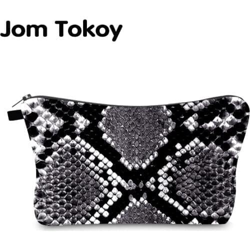 Jom Tokoy Cosmetic Bag Printing Serpentine Personalised Makeup Bags Organizer Bag Women Beauty Bag HZB994