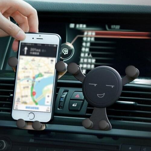 Creative Funny Car Phone Holder Installation Vent Fashion Gravity Bracket Universal Mobile For Phone GPS Soft Anti-slip Holder
