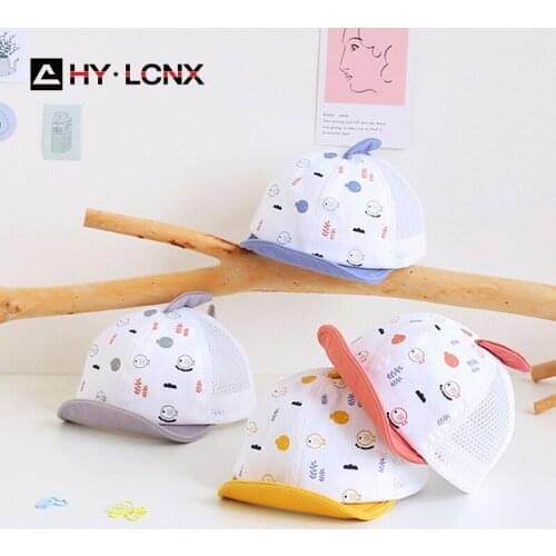 Summer Lightweight Cartoon Fish Print Cotton Breathable Mesh Cap Boys And Girls Outdoor Sports Cute Sun Baseball Cap