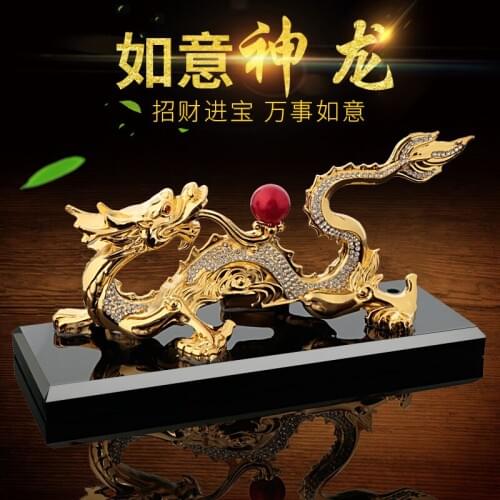 TOP COOL gift HOME CAR efficacious talisman thriving business money good luck bless safety GOLD Dragon FENG SHUI statue