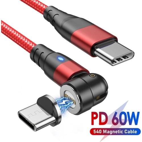 USLION Magnetic Micro USB Cable Magnet Plug Type C Charge 3 In 1 Cord For IPhone Huawei Samsung XiaoMi Magnet Charge Wire