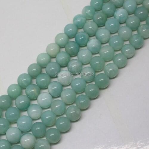 Mini. Order is $7! 8mm Beautiful Natural Amazonite Round Loose Beads 15"