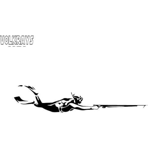 Volkrays Fashion Car Sticker Brave Diving Adventure Decal Accessories Reflective Waterproof PVC Decal Black/White,13cm*3cm