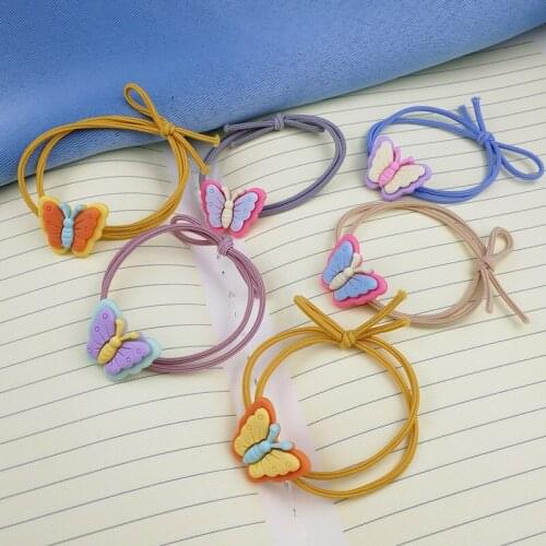 Fashion Hair Accessories Girls' Women Hair Tie Butterfly Ponytail Holder Hair Rope Band Double Layer High Elastic Lovely Decor