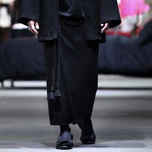 Korean fashion solid color loose casual wide leg pants skirt pants straight tube Youth Popular Capris Harun pants