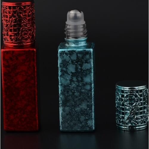 MUB - Portable 7ml Mini Glass Perfume Bottle High Quality Alloy Cap & Metal Roll On Parfum Bottles
