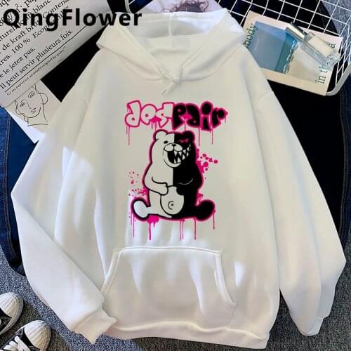 Danganronpa Monokuma Mikan Tsumiki hoodies male 2021 Korea printed y2k aesthetic male hoody hoddies streetwear
