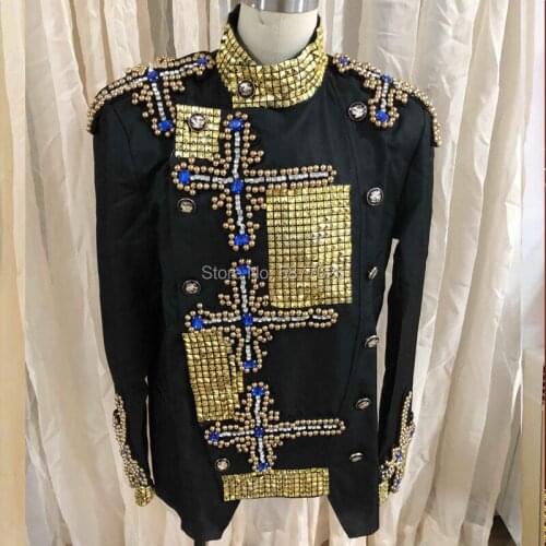 Boy stage coat gogo personality fashion business show mens suit jacket party DJ nightclub costume