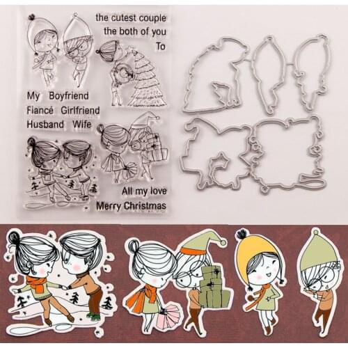 KLJUYP Merry Christmas Transparent Clear Silicone Stamp Cutting Dies Set for DIY scrapbooking/photo album Decorative
