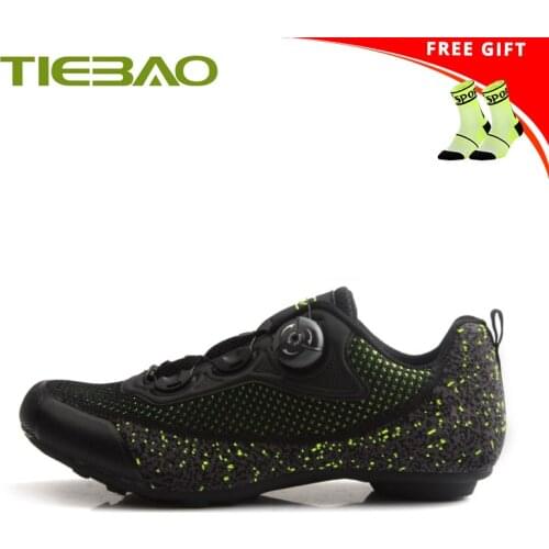 Tiebao Non-locking MTB Road Bicycle Shoes Breathable Men Women Cycling Walking Rubber Shoes Triathlon riding cycling sneakers