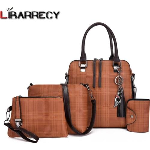 2021 New Tassel Design Ladies Composite Bag Quality PU Leather Womens Handbag Fashion Solid Color Women Shoulder Crossbody Bags