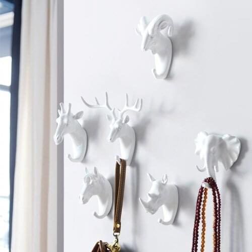 New Animal Key Hooks for Wall Hook Nail-free Hook Living Room Wall Decoration Wall Hanging Elephant Hook Keys Holder