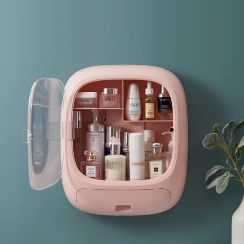New Wall Mounted Makeup Organizer Box Multifunction Medicine Jewelry Cosmetic Organizer Storage Box Bathroom Organizer