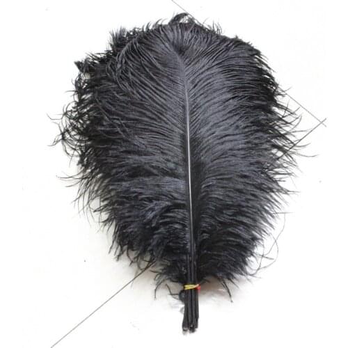 Wholesale Quality 10pcs perfect Leniency Male black natural ostrich feather 12-14inch/30-35cm decorative diy