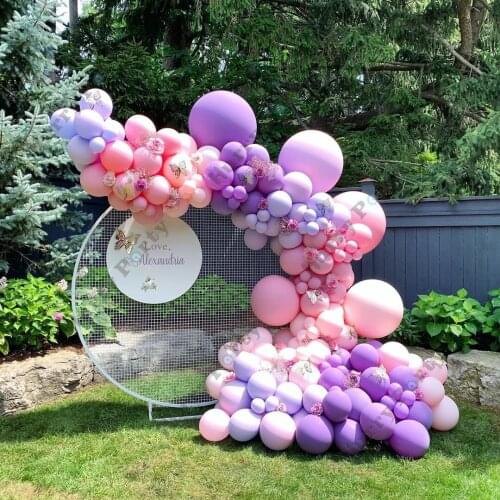 Pastel Macaron Pink Purple Blue Latex Balloon Garland DIY Arch Kit For Wedding Happy Birthday Event Party Decoration Balloon