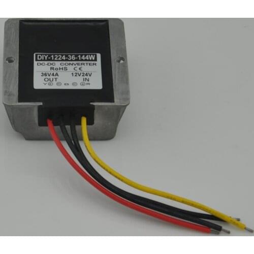 12V24V (9V-36V) Step Up To 36V 4A 144W DC DC Converter Waterproof Boost Module Power Supply Adapter Voltage Regulator