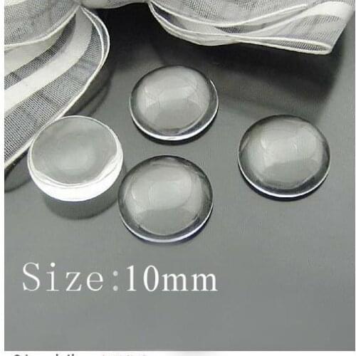 10*10mm Clear Round domed magnifying glass cabs, glass round, round glass DIY 200 Count