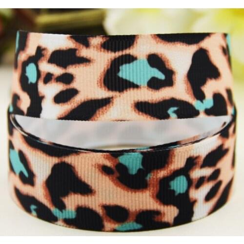 22mm 25mm 38mm 75mm Leopard print Cartoon pattern printed Grosgrain Ribbon party decoration 10 Yards X-03881