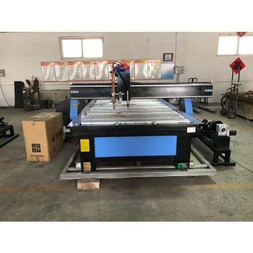 ROBOTEC cheap price 1300*2500mm plasma cutter table / plasma metal cutting machine / cnc flame plasma cutter with rotary pipe