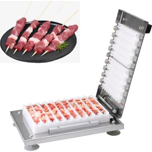 Manual Stainless Steel Doner Kebab Meat Skewer Machine 10 Holes Meat Skewer Kebab MakerCut Meat Tools skewered machine