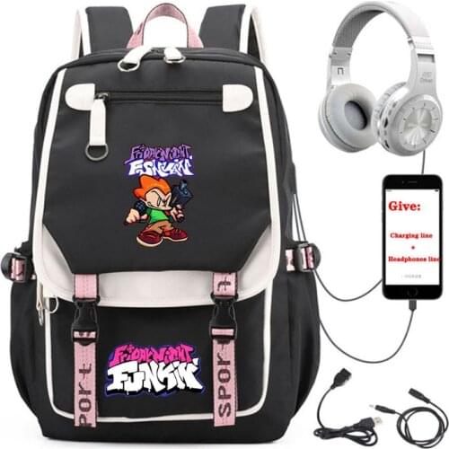 Anime Friday Night Funkin backpack Unisex Travel Backpack student School book Bag USB Charging teenagers Laptop packsack