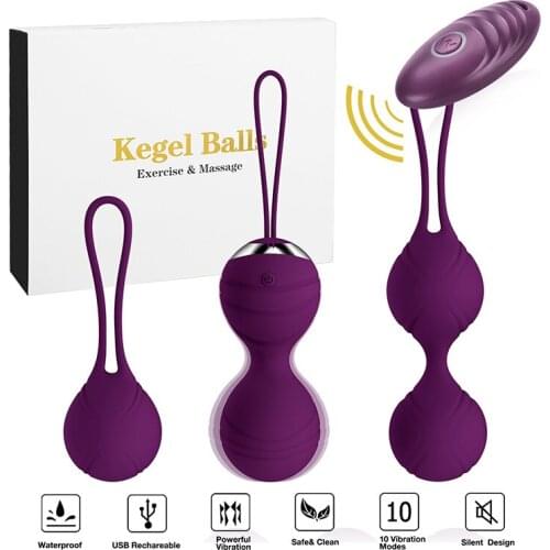 Silicone Kegel Balls Vaginal Medical Beads Vaginal Wireless Vibrator Egg Kegel Simulator Sex Balls Exercises For Women G Spot