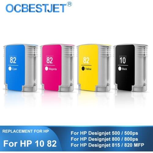 [Third Party Brand] For HP 10 82 Replacement Ink Cartridge C4844A C4911A For HP Designjet 500 500ps 800 800ps 815MFP 820MFP