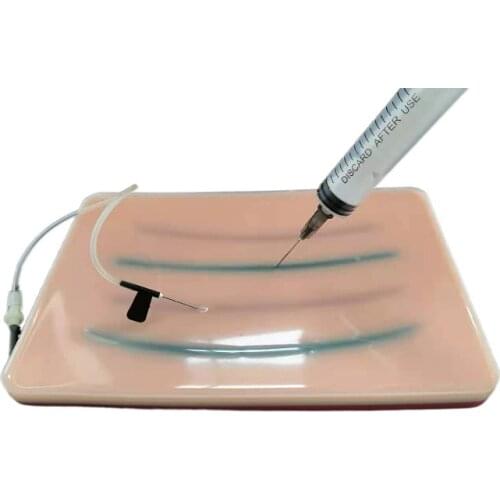 Venipuncture IV Injection Training Pad Silicone Human Skin Suture Model Injection Practice 4 Veins Imbedded 3 Skin Layers