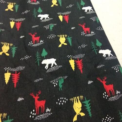 Viaphil 100% Cotton Fabric Brand New Forest Animals Bear Deer Printed Cotton Fabric Sewing Cloth Dress Clothing Textile Tissue
