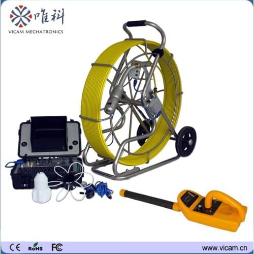 Vicam pan 360 degree tilt 180 degree pipeline sewer borehole 100m inspection camera with 512Hz transmitter and locator