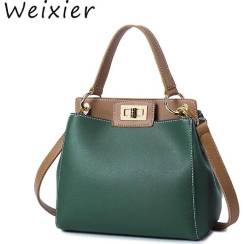 WEXIER 2019 droopshipping spring and summer PU bag for women korean simple messenger bag personality lock small bag V1-65