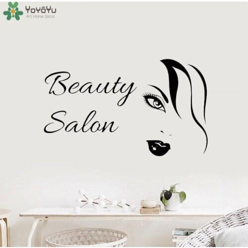 YOYOYU Wall Decal Beauty Salon Vinyl Art Wall Sticker Fashion Poster Woman Make Up Wall Mural For Beauty Hair Salon QQ70