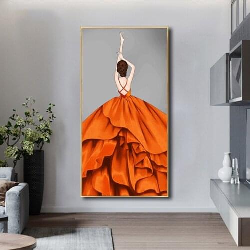 Woman Dancer Pictures Dress Canvas Prints Wall Art For Living Room Home Entrance Painting Decoration Portrait Posters Quadros