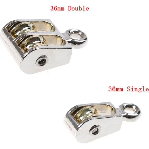 1PC 36mm DIY Metal Sheave Zinc Alloy Fixed Pulley Crown Block And Tackle Lifting Wheel Mini Single/Double Pulley