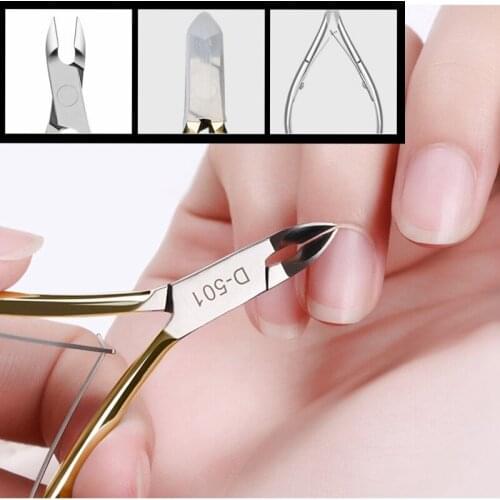 1pc Stainless Steel Cuticle Scissor Nail Pusher Dead Skin Cuticle Remover Nail Pusher Remover Manicure Pedicure Salon Nail Tool