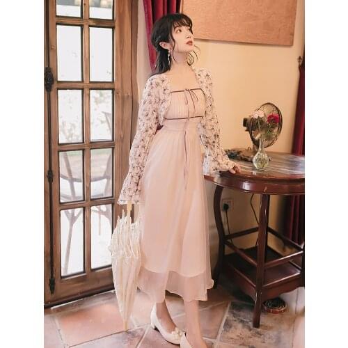 2020 new fashion womens clothing Slash neck Spaghetti Strap Vintage dress women dresses