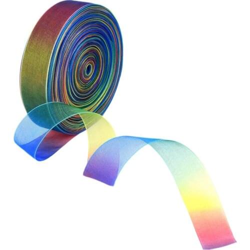 5yards The Rainbow Color Organza Ribbons Wedding Decoration G0004
