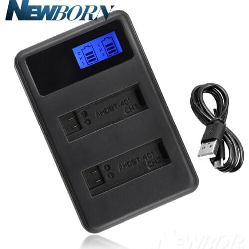 AHDBT-401 LCD USB dual charger For Gopro Hero 4 HD Black Camera