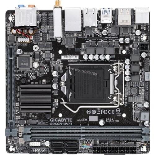 New Original Motherboard For Gigabyte GA B360N WIFI DDR4 LGA 1151 32GB Mini-itx USB3.0 Desktop Mainboard