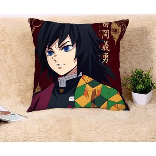 Demon Slayer Double-side Printing Pillowcase 45x45cm Japanese Anime Pillow Cover Tanjirou Nezuko Cushion Cover Pillow Case Decor