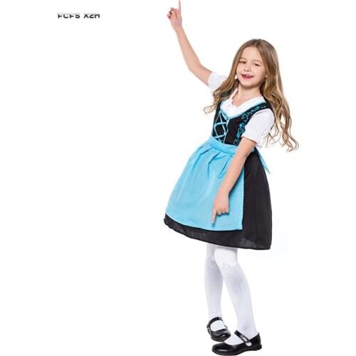 Kids Girls Halloween Alice Costume for Childrens day German Oktoberfest Maid Cosplay Carnival Purim Festival parade party dress