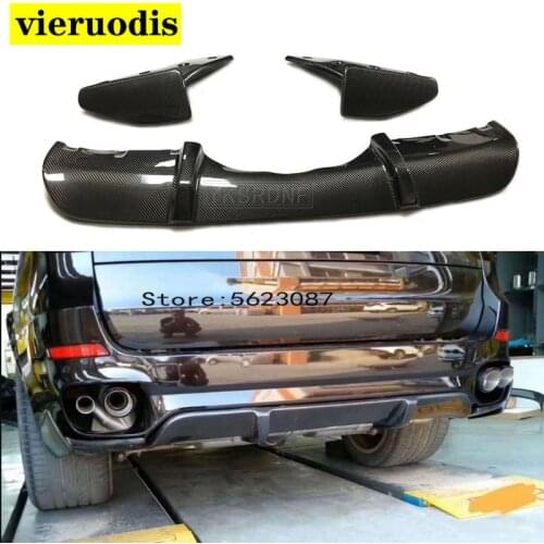 For BMW X5 F15 X6 F16 2014 2015 2016 2017 2018 Carbon Fiber Rear Bumper Diffuser Lip Spoiler Car Prodection
