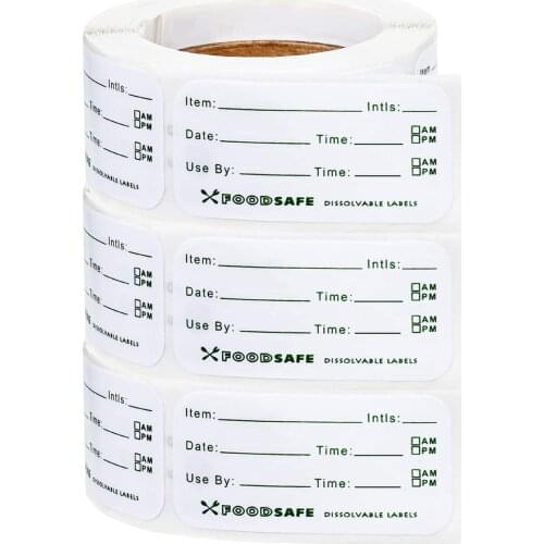 250Pcs/roll Food Storage Labels Adhesive Removable Food Labels Freezer Sticker for Home Restaurant Food Date Safe Supplies